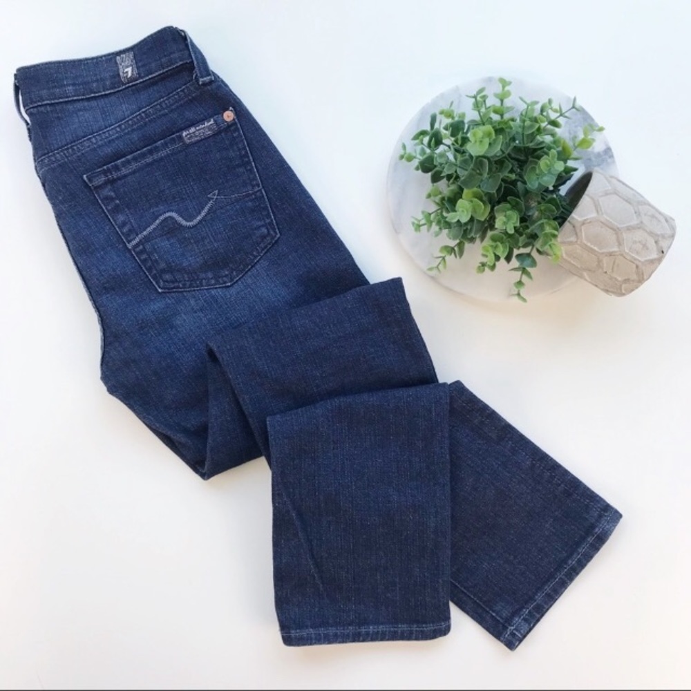 7 For All Mankind Jeans Size 24 Roxanne Low Rise Slim Straight Dark Wash